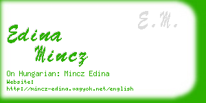 edina mincz business card